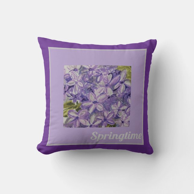Cojín Decorativo Lilac Throw Pillow (Anverso)