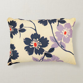 Cojín Decorativo Lilac y floral azul