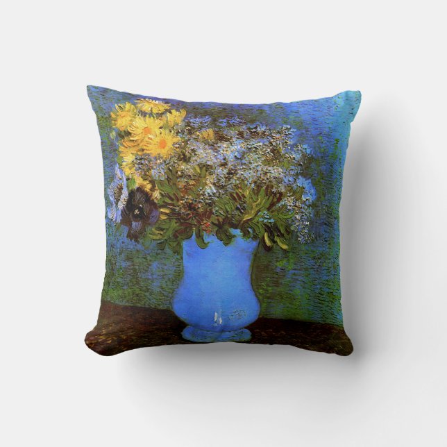 Cojín Decorativo Lilacs Daisies Anemones (F322)Van Gogh Bella Artes (Anverso)