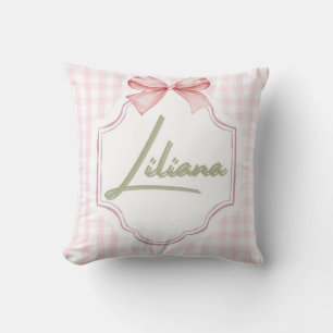 Cojín Decorativo Liliana Baby Nursery Personalizado Bow&Gingham