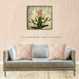 Cojín Decorativo Lilies En Fantasía Rosa