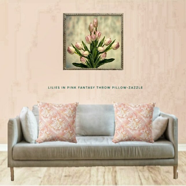 Cojín Decorativo Lilies En Fantasía Rosa (Subido por el creador)