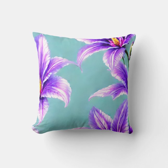 Cojín Decorativo Lilly púrpura del patrón del valle (Anverso)