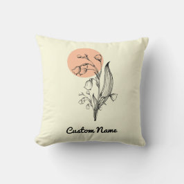 Cojín Decorativo Lily de la Flor del Mes de Nacimiento del Valle