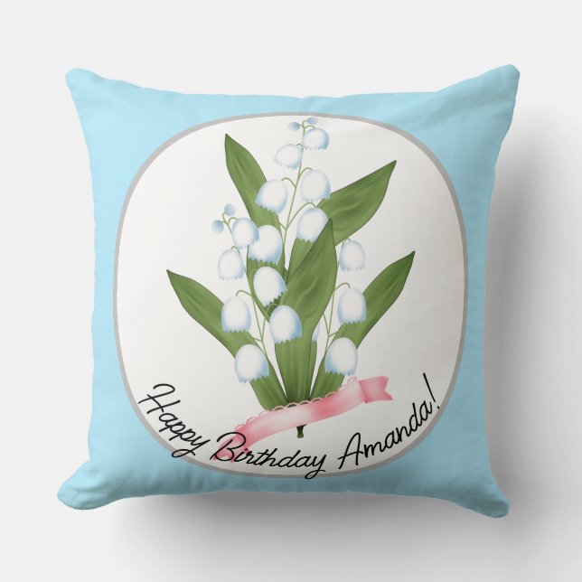 Cojín Decorativo Lily del valle, retro (Anverso)