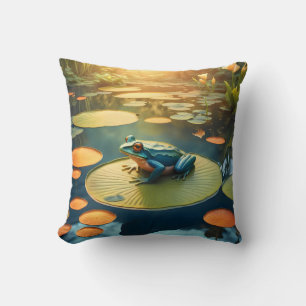 Cojín Decorativo Lily Pad King – Almohadilla de lanzamiento de arte