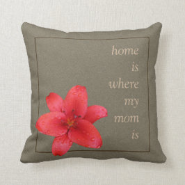 Cojín Decorativo Lily roja flor para mamá