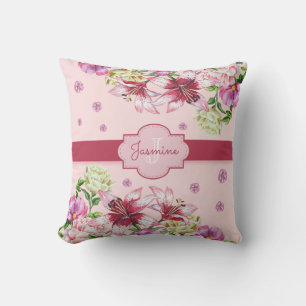 Cojín Decorativo Lily y Peony Floral Pink