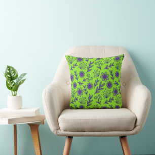 Cojín Decorativo Lima Violeta 💚💜 Floral Barroco