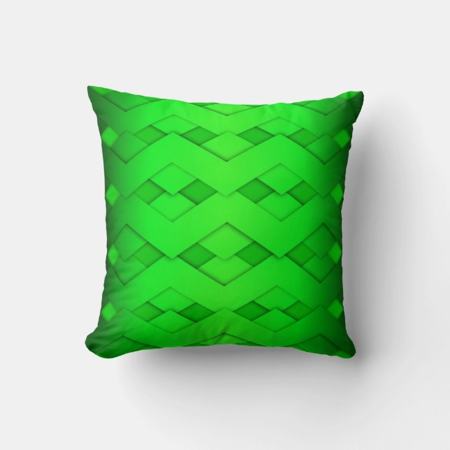 Cojín Decorativo Lime Green Zig Zag Diseño Pilar (Anverso)