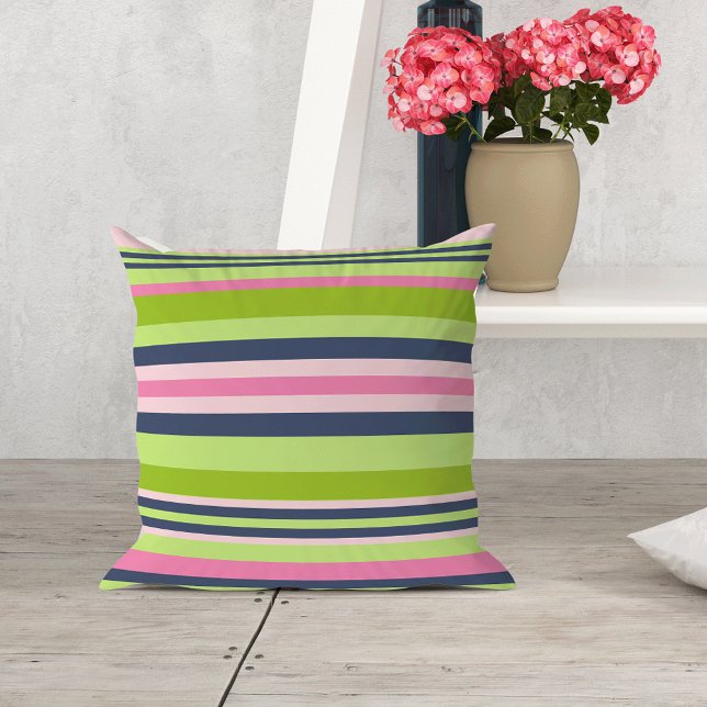 Cojín Decorativo Lime perrito, tira rosada y marina (Subido por el creador)