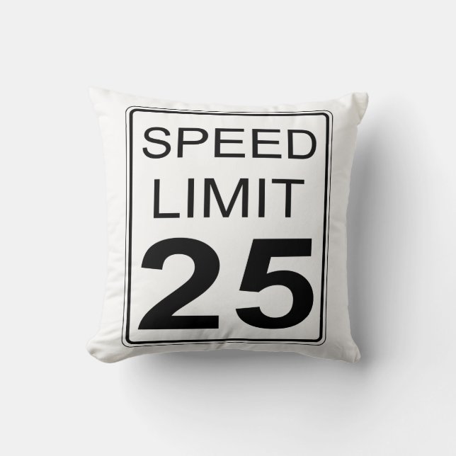 Cojín Decorativo Límite de velocidad (Anverso)