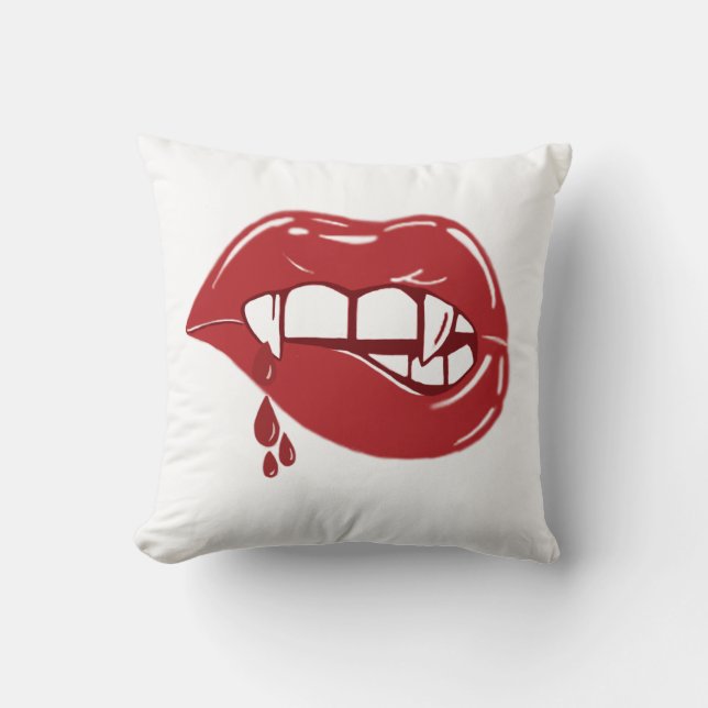 Cojín Decorativo Límites rojos de vampiros goteando gotas de sangre (Anverso)