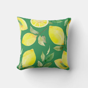 Cojín Decorativo limón, acuarela, fondo, fruta, wallpape