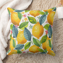 Cojín Decorativo limón en patrón amarillo