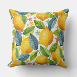 Cojín Decorativo limón en patrón amarillo