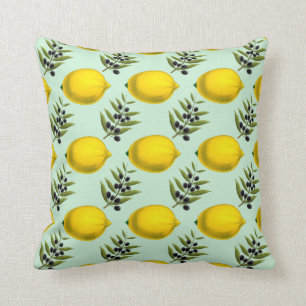 Cojín Decorativo Limón y aceitunas para siempre