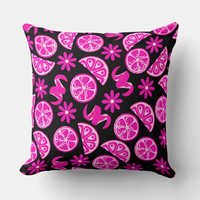 Cojín Decorativo limones cítricos chef de limonada de verano (Anverso)