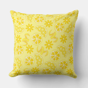 Cojín Decorativo limones cítricos limonada chef de verano amarillo