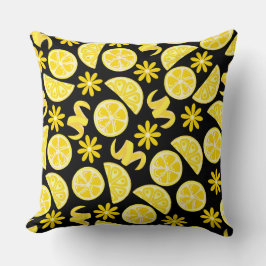 Cojín Decorativo limones cítricos verano limonada chef amarillo neg