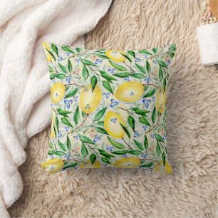 Cojín Decorativo Limones de acuarela fruta