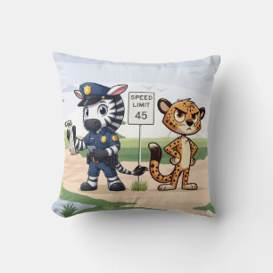 Cojín Decorativo linda cebra y guepardo de la policía