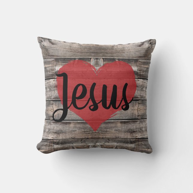 Cojín Decorativo linda moda rústica JESUS HEART | (Anverso)