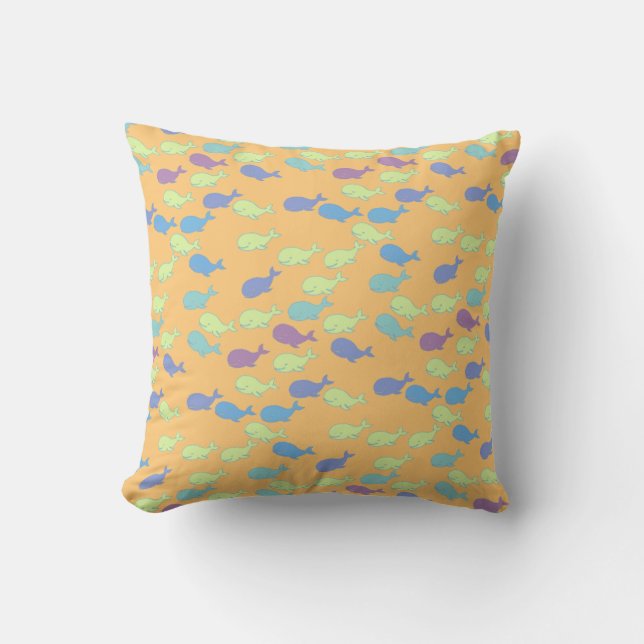 Cojín Decorativo lindas ballenas, patrones (Anverso)