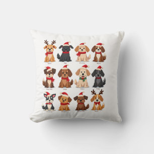 Cojín Decorativo Lindo 12 Perros Xmas Divertido Amantes de Perros N