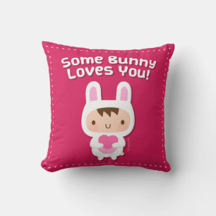 Cojín Decorativo Lindo Algún Conejo Te Ama Pun