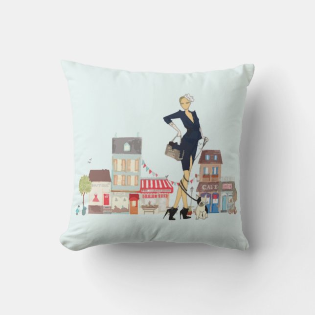 Cojín Decorativo Lindo "amo hacer compras " (Anverso)