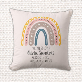 Cojín Decorativo Lindo Arcoiris Boho Acuarela Multicolor