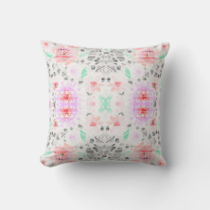Cojín Decorativo Lindo azteca floral pastel colorido