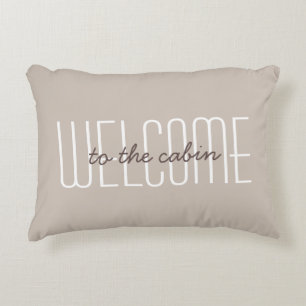 Cojín Decorativo Lindo Bienvenido a la Cabaña Cotización Tan Modern