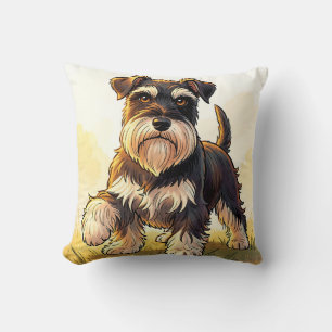 Cojín Decorativo Lindo cachorro Schnauzer de sal y pimienta