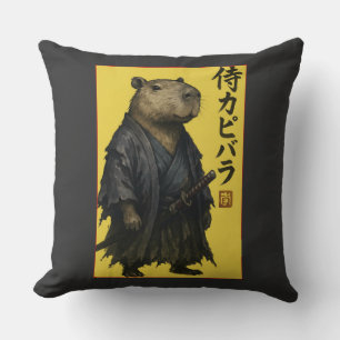 Cojín Decorativo Lindo capybara esperando estética japonesa Kawaii 