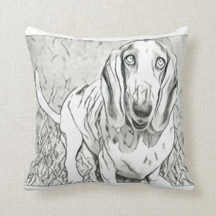 Cojín decorativo lindo de Basset Hound