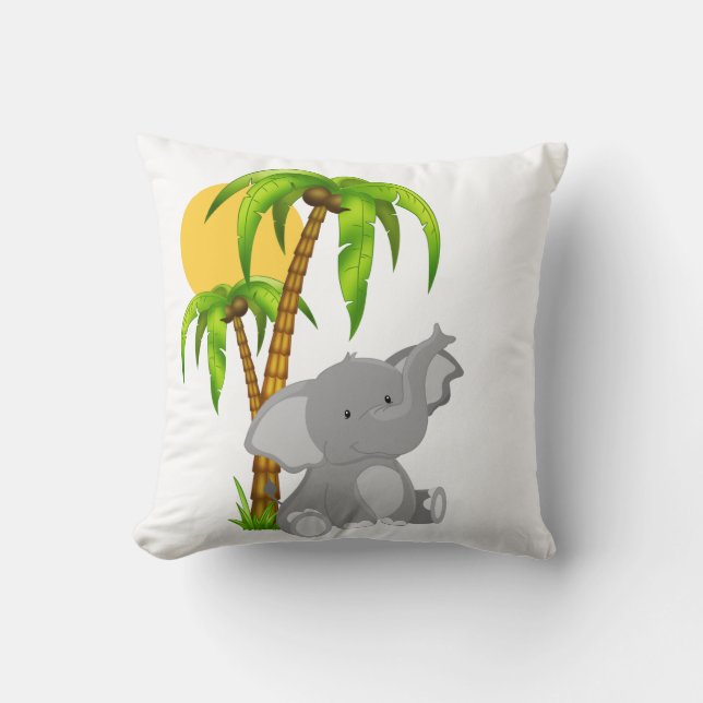 Cojín decorativo lindo del elefante del bebé (Anverso)