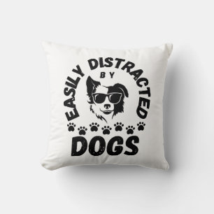 Cojín Decorativo Lindo Fácilmente Distraído por Perros amantes de l