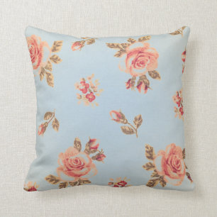 Cojín Decorativo Lindo femenino del melocotón azul elegante