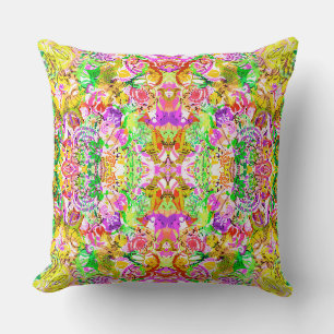 Cojín Decorativo Lindo floral abstracto primaveral colorido