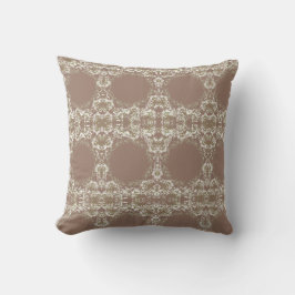Cojín Decorativo Lindo Floral Blanco Marrón