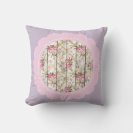 Cojín Decorativo Lindo floral lavanda, rosa y blanco