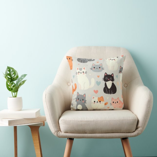 Cojín Decorativo lindo gato (Silla)
