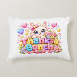 Cojín Decorativo Lindo Kawaii Gracias un Montón Nombre de Gato Rosa