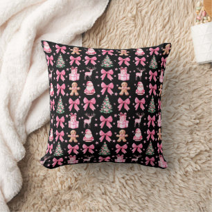 Cojín Decorativo Lindo lazo Coquette rosa Navidad Santa Pan de Jeng