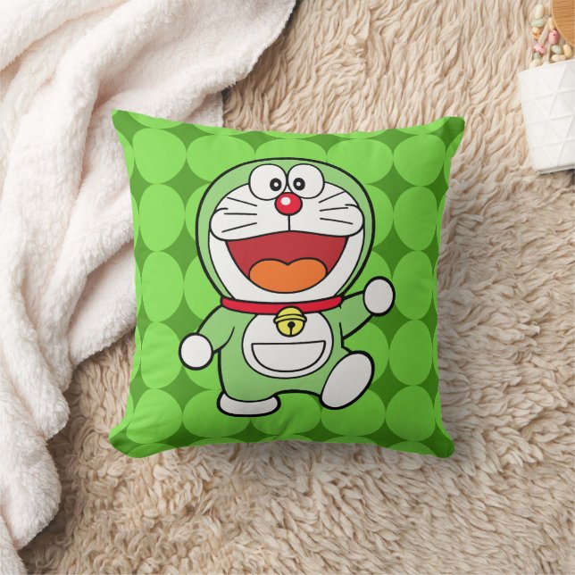 Cojín Decorativo Lindo Mini Doraemon Anime Verde (Manta)
