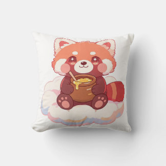 Cojín Decorativo Lindo Panda Rojo