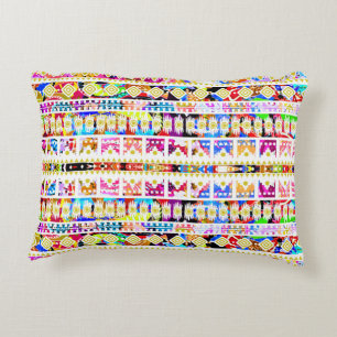 Cojín Decorativo Lindo patrón azteca tribal colorido