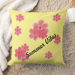 Cojín Decorativo lindo patrón floral moderno retro de mediados de s
